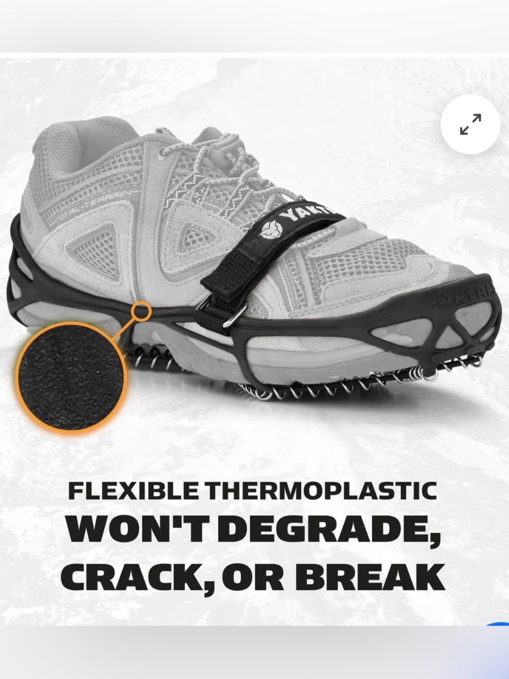 Yaktrax Black Anti-Slip Traction Cleats for Shoes Large small medium snow ice